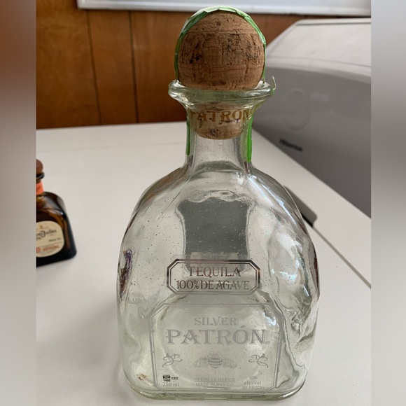 Patron Silver Tequila Bottle 0.75L (750ml) Empty w Cork & Don Julio Tequila 50ml - Picture 2 of 13